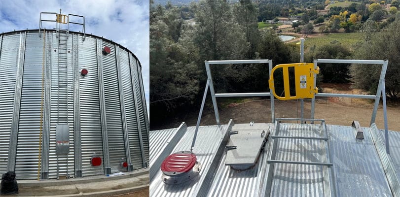 Steel Water Storage Tank in Penryn, California