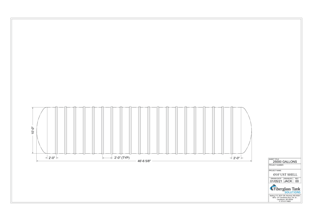 10ft X 25,000 Gal. UST Shell Picture