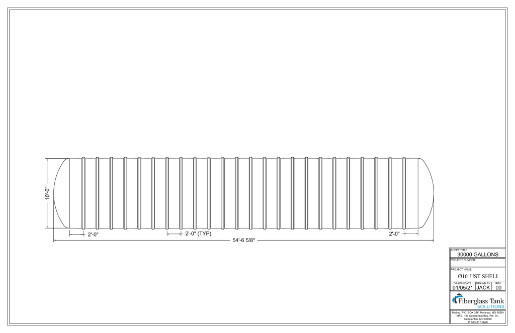 10ft X 30,000 Gal. UST Shell Picture