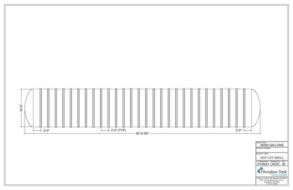10ft X 35,000 Gal. UST Shell Picture