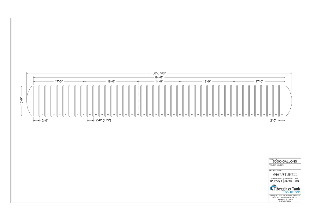 10ft X 50,000 Gal. UST Shell Picture
