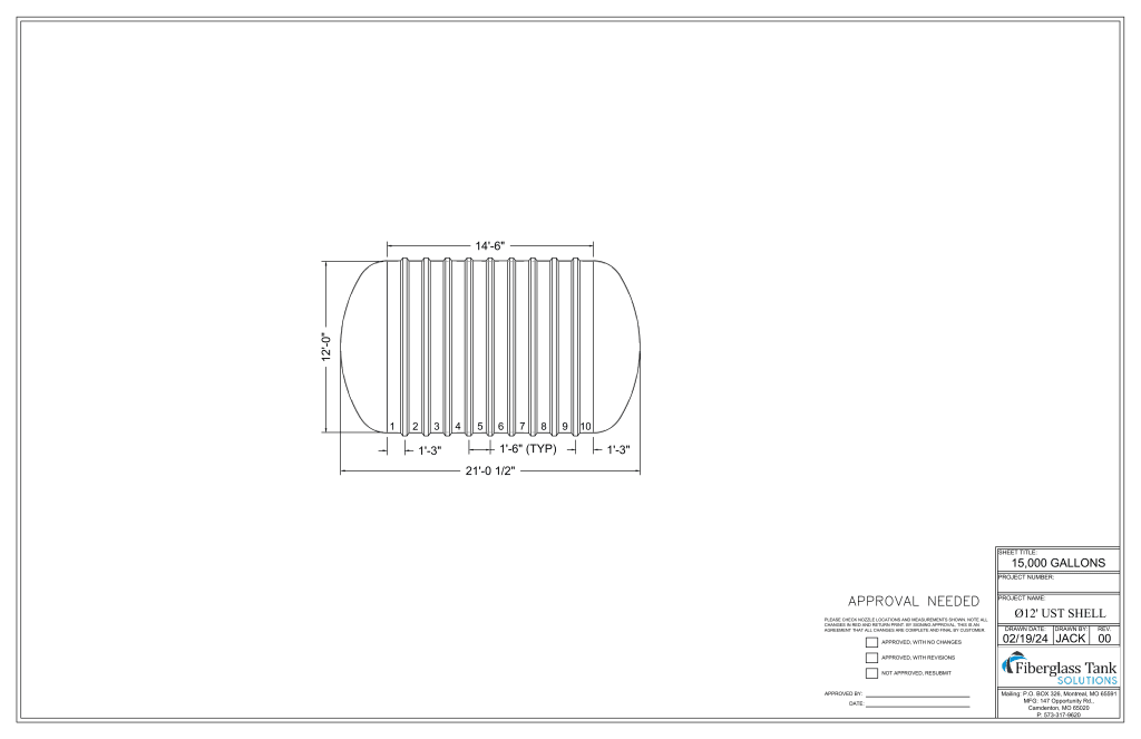 12ft X 15,000 Gal. UST-SHELL Picture
