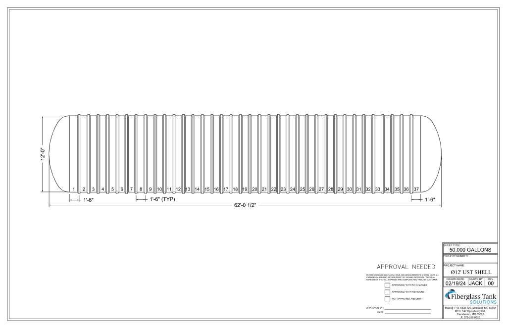12ft X 50,000 Gal. UST-SHELL Picture