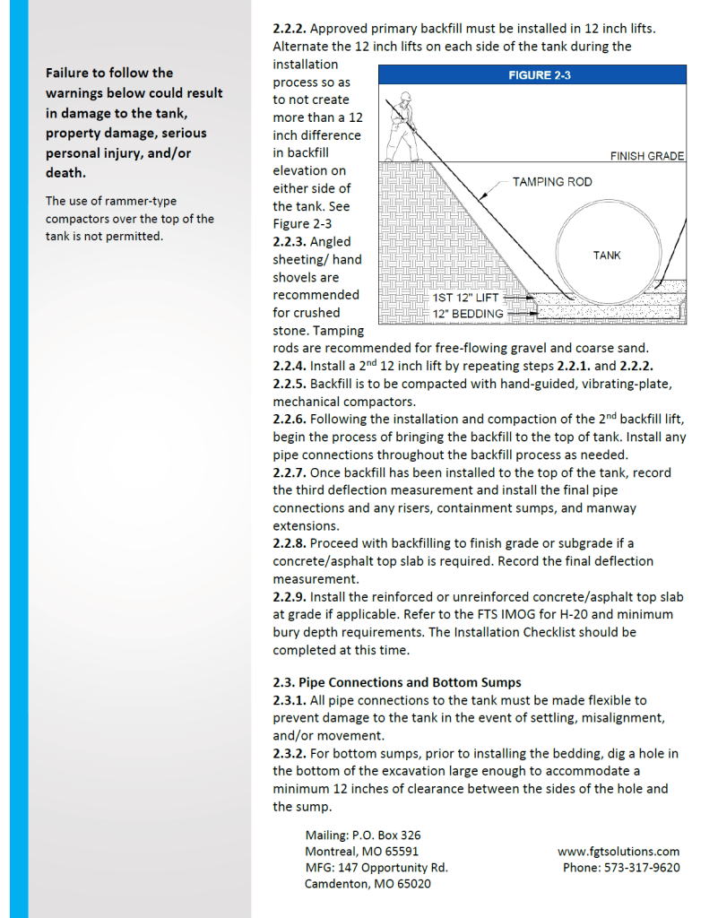 Backfill and Bedding Instructions Page 4