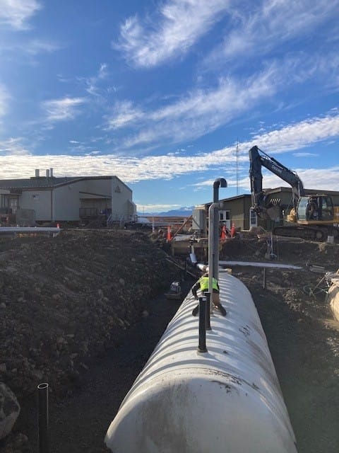 Fiberglass Underground Tank Set into Excavation