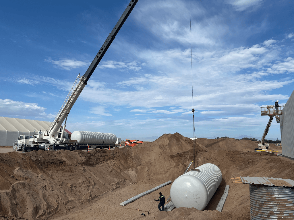 Tank Set into Excavation