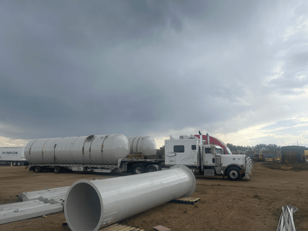 Two tanks and accessories delivered to Jobsite