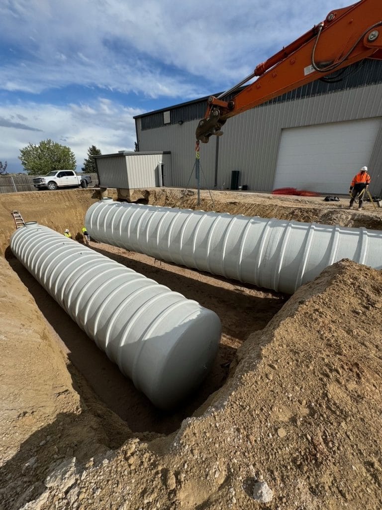Setting Tank into Excavation