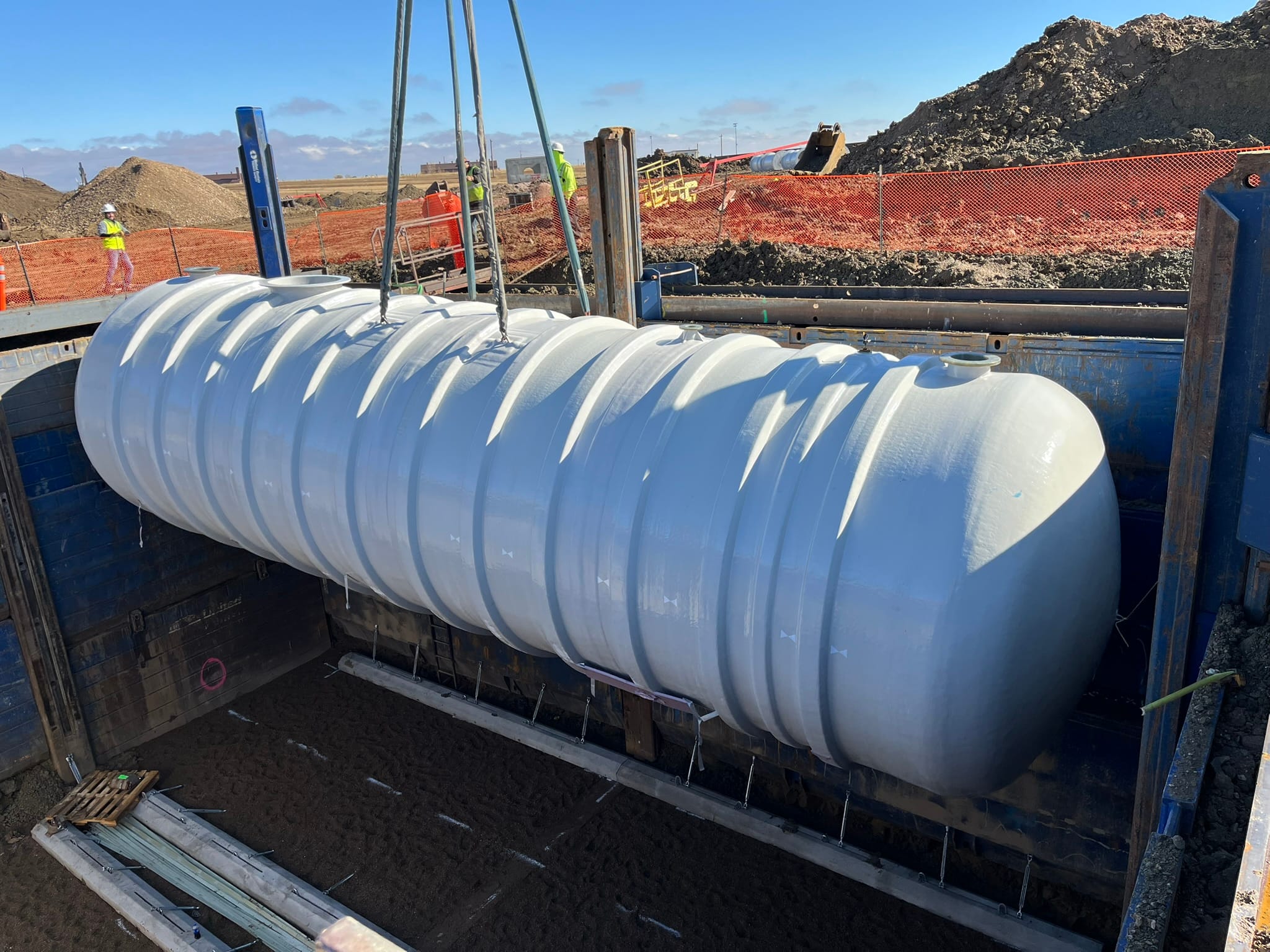 Tank Lowered into Hole
