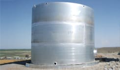 A durable welded steel water tank, the top choice for cities and counties for reliable potable water and fire protection storage.