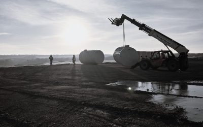 Tank Walk Sunset (B&W)